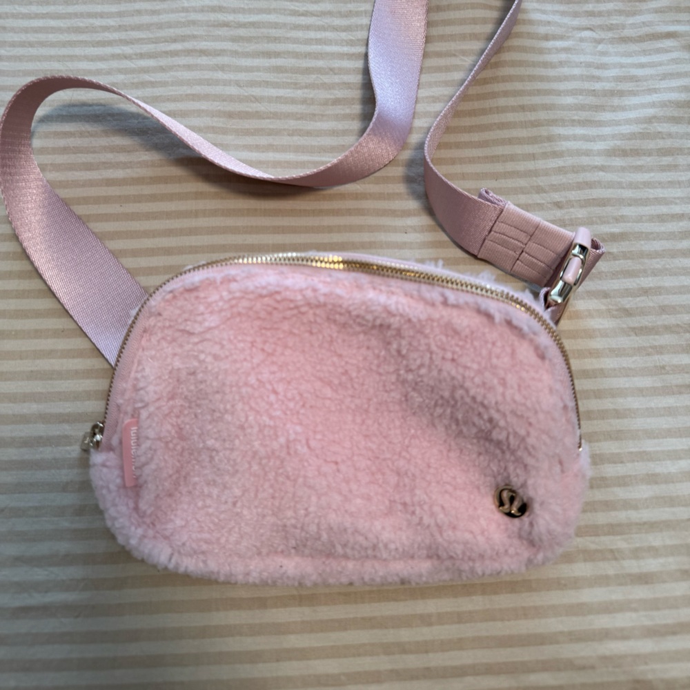 Lululemon Pink Fuzzy Crossbody Bag